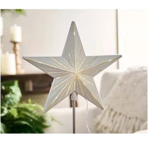 Starry Night 11" Clip-On Tree Topper by Valerie Choice of Gold, White or Silver - Picture 3 of 3